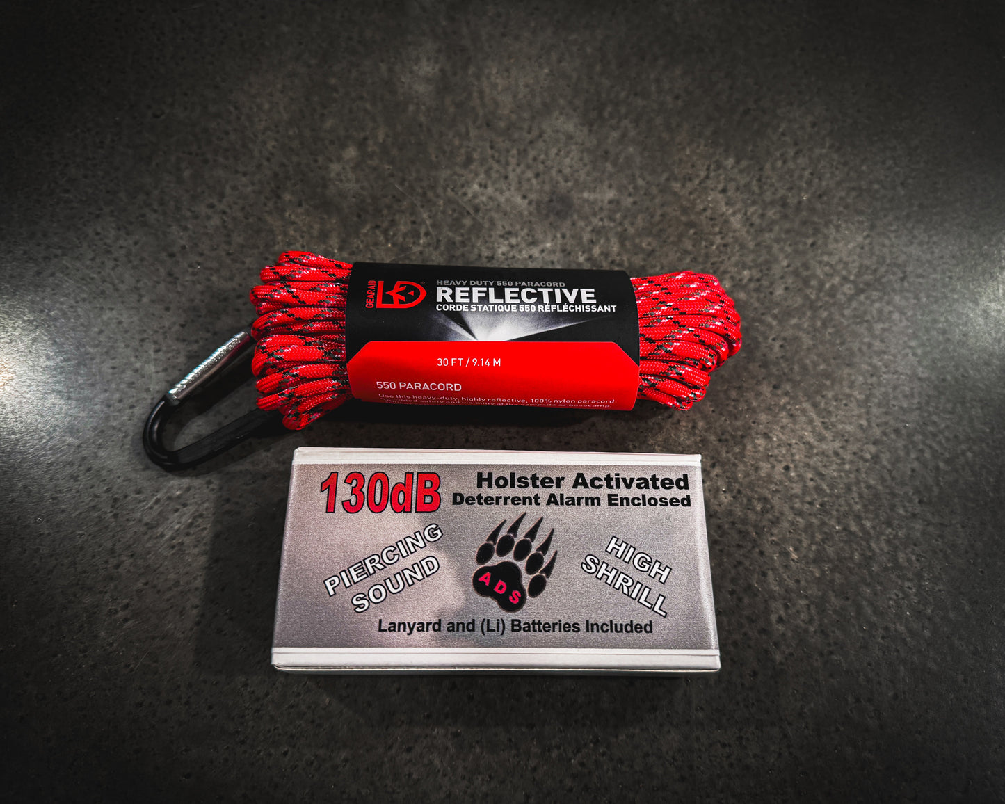 ADS Sound Alarm + Reflective 550 Paracord tripwire bundle